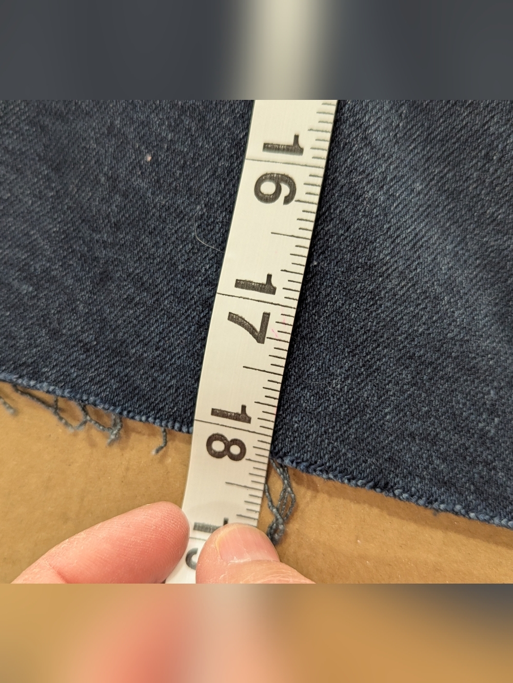 Old Navy Blue Denim High-Rise Frayed Hem Jeans Mini Skirt Sz 16 *NWT - Picture 9 of 9